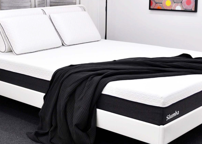 White Bed Frame with Slumba Mattress